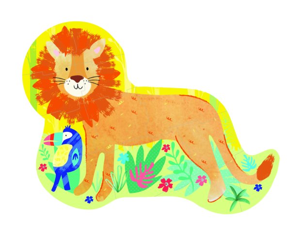 FLOSS & ROCK 12 Parça Şekilli Yap-Boz/Lion