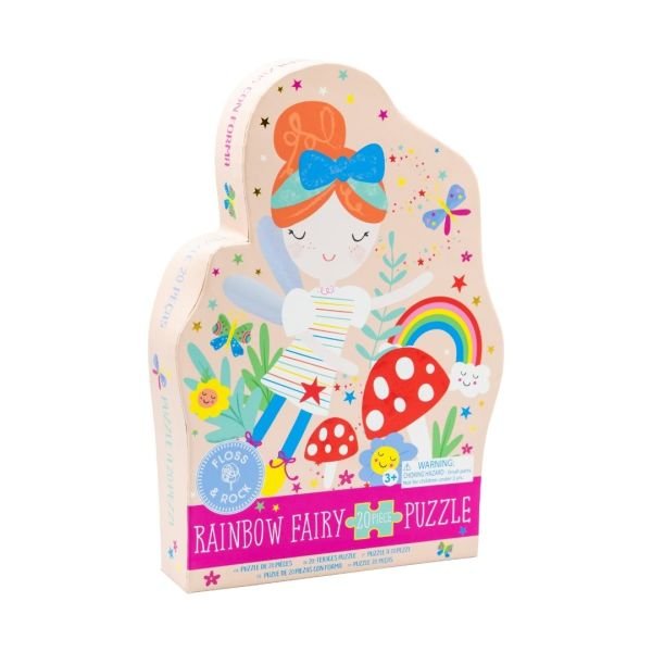 FLOSS & ROCK 20 Piece ''Fairy'' Shaped Jigsaw Puzzle/Rainbow Fairy