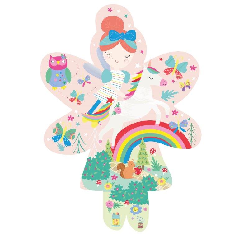 FLOSS & ROCK 20 Piece ''Fairy'' Shaped Jigsaw Puzzle/Rainbow Fairy