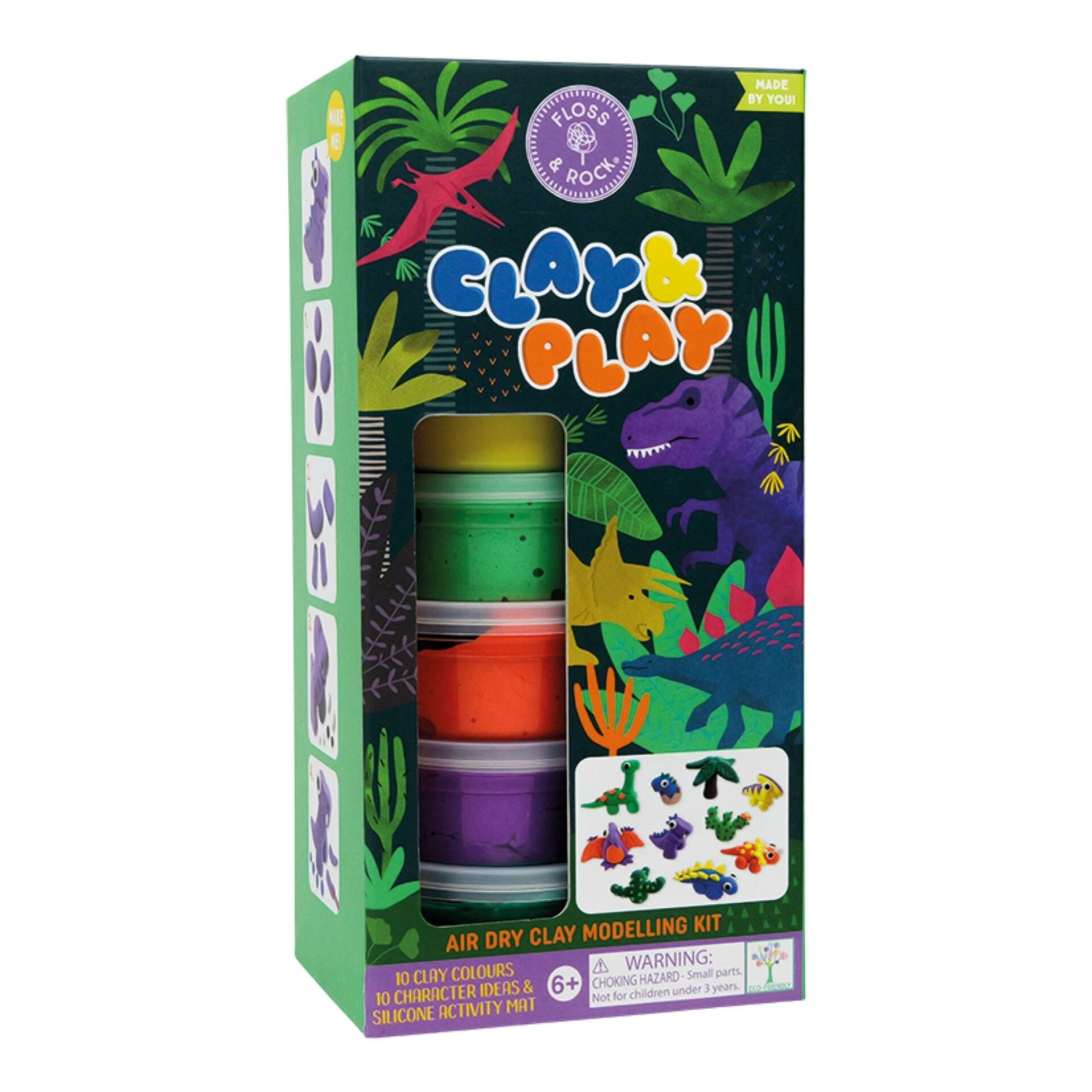 Floss & Rock Clay And Play Hava İle Kuruyan Kil Seti/ Dino