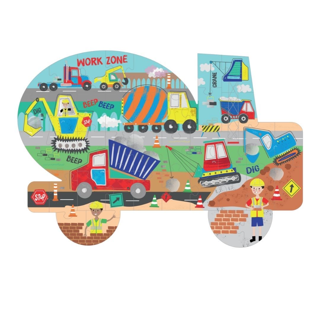 FLOSS & ROCK 40 Piece “Construction Car” Shaped Puzzle / Construction