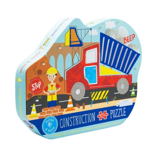 FLOSS & ROCK 40 Piece “Construction Car” Shaped Puzzle / Construction