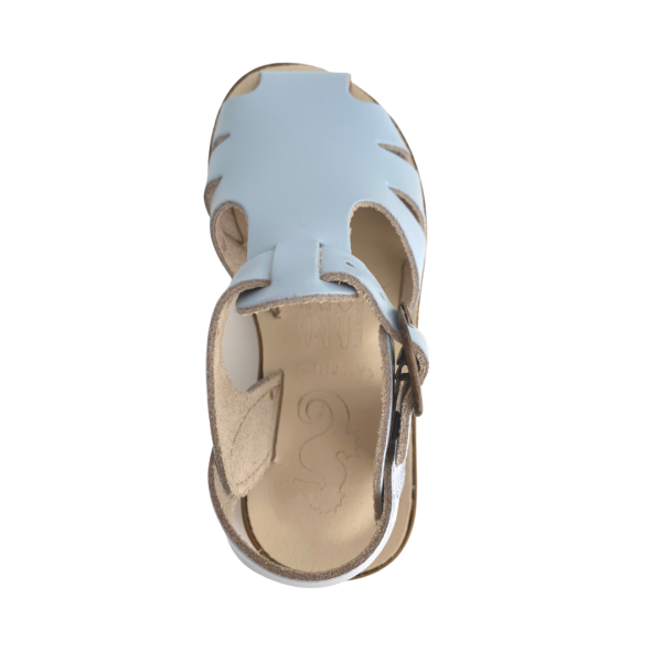 Samphire Earwyn Ruvex Blue Ciel - Light Blue Leather Kids Sandals