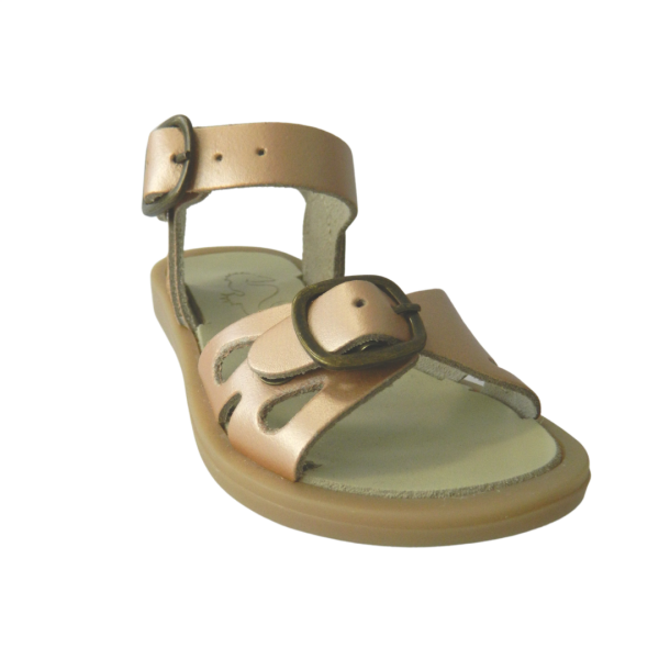 Samphire Marella Ruvalic Rame - Shiny Salmon Leather Kids Sandals
