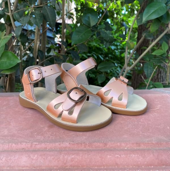 Samphire Marella Ruvalic Rame - Shiny Salmon Leather Kids Sandals